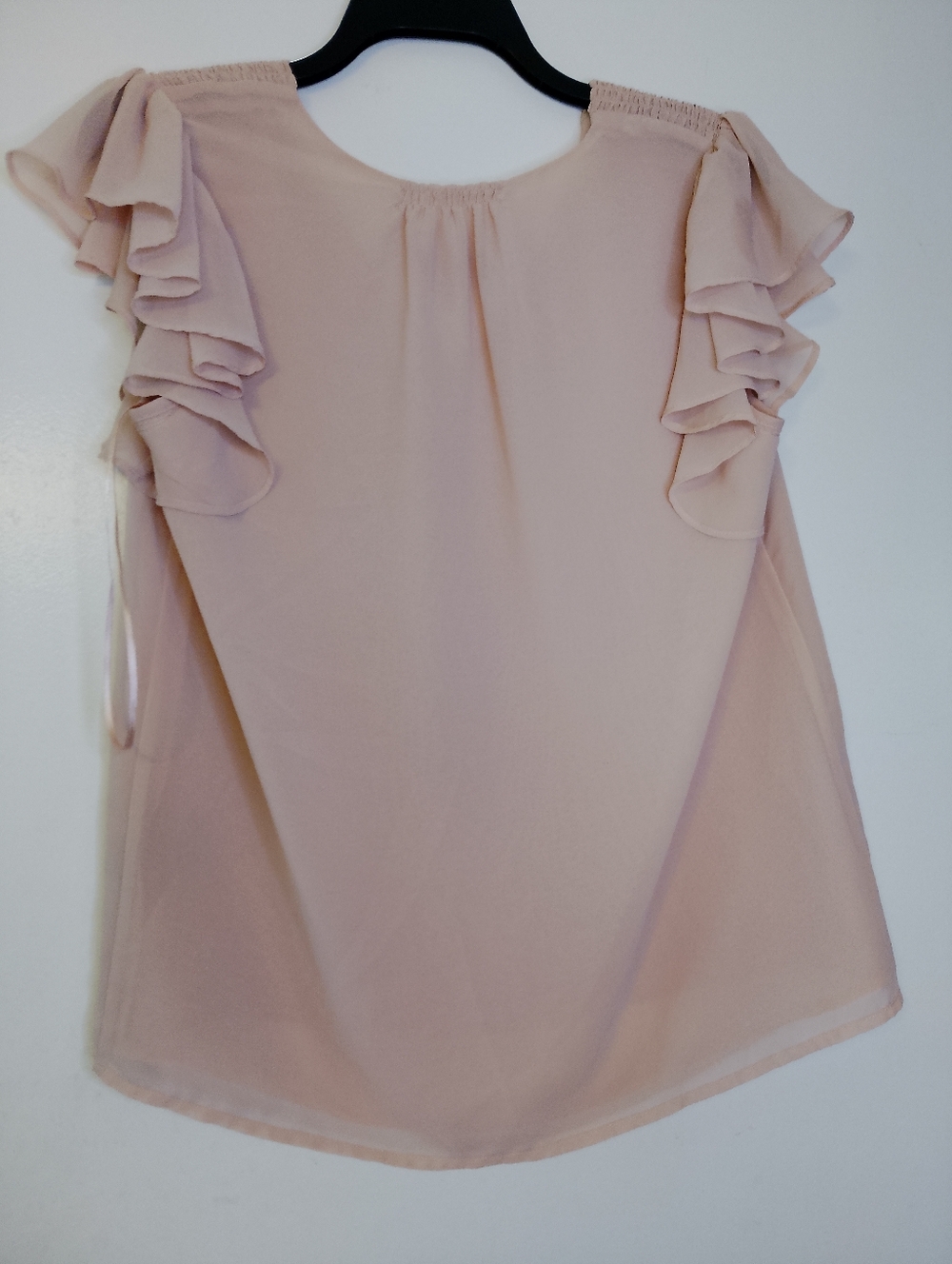 Philosophy Blush Pink Ruffle Sleeve V-Neck Blouse - Picture 3 of 3